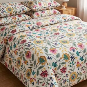 King Size Bedsheet Set with Two Pillow Covers.